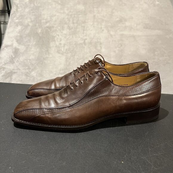 Mezlan Kubo Oxford Dress Shoes Mens 13 M Brown Leather Sqaure Toe Shoes main image 4
